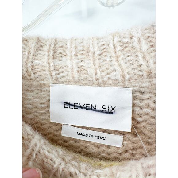 Eleven Six Joy Alpaca Blend Ombre Stripe Crewneck Long Sleeve Sweater Size Small - Picture 5 of 6